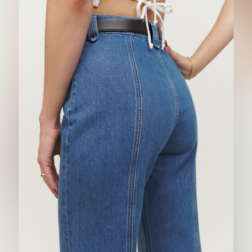 Reformation Leah Seamed High Rise Wide Leg Jean Size 25 - Picture 4 of 10